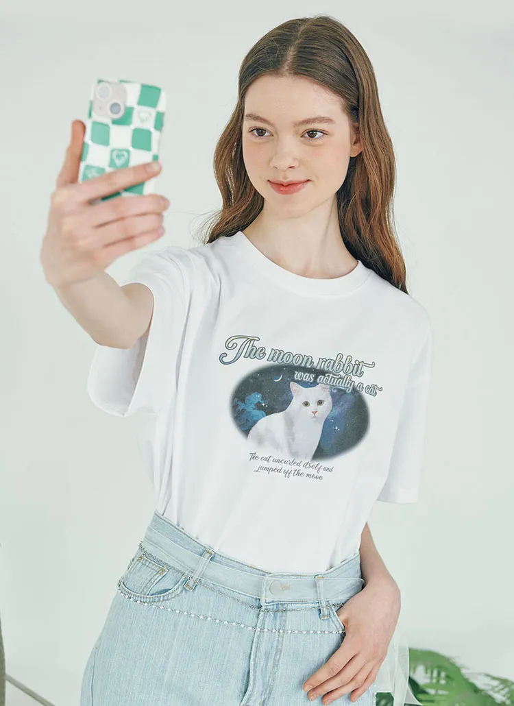 Actually a Cat半袖Tシャツ(WHITE) | 詳細画像1