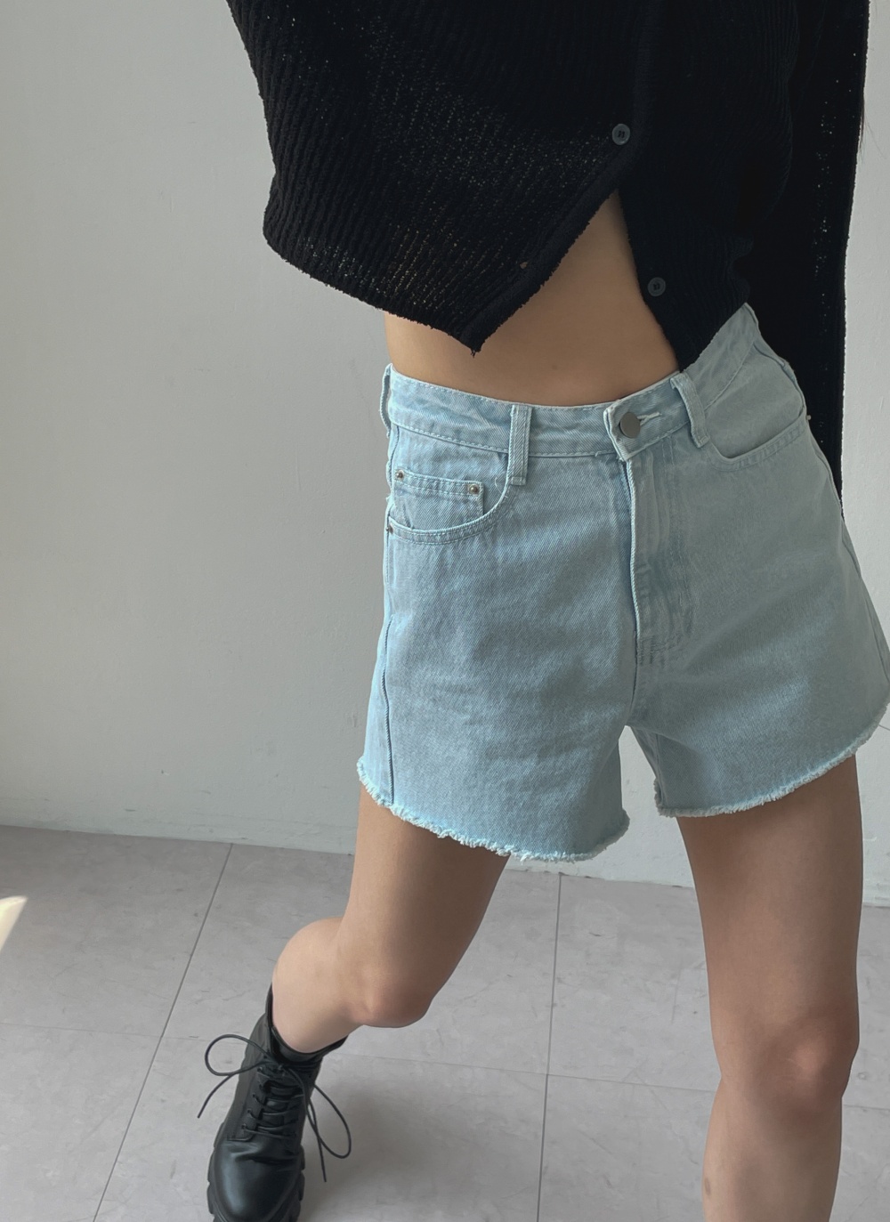 デニムブルー カットオフショートパンツ AZUL BY MOUSSY ジーンズ デニム デニムパンツ CUTOFF DENIM