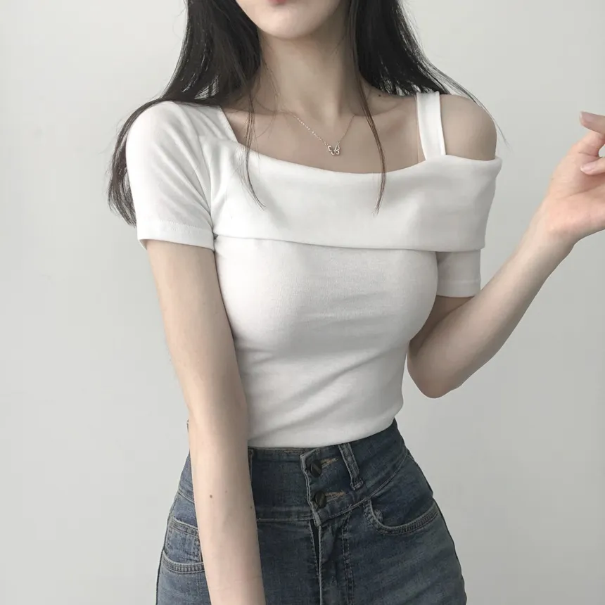 アンバランスオフショルダーTシャツ | lilisense | 詳細画像2