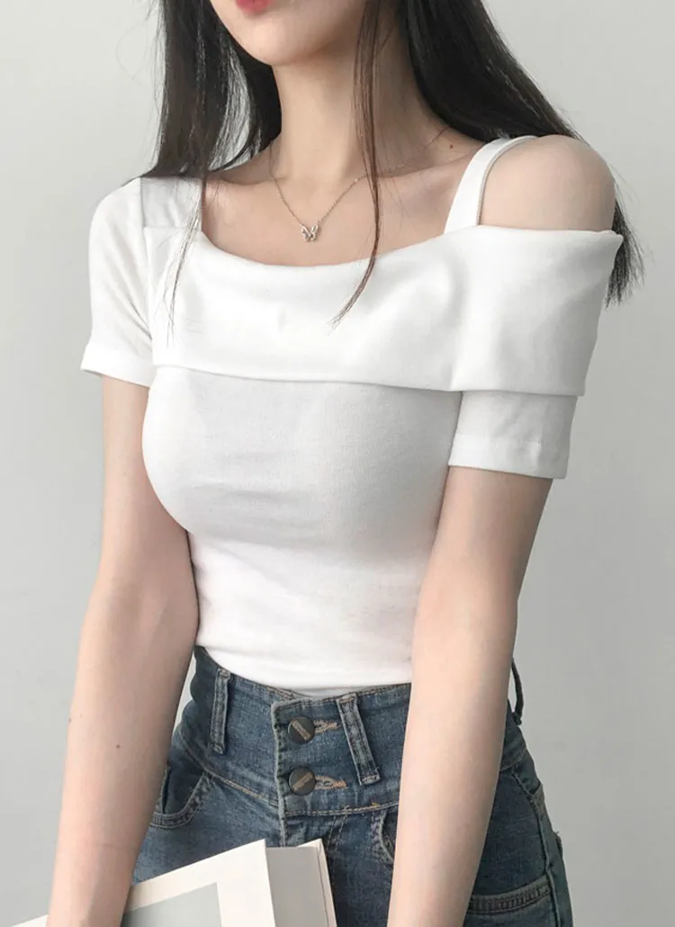 アンバランスオフショルダーTシャツ | lilisense | 詳細画像1