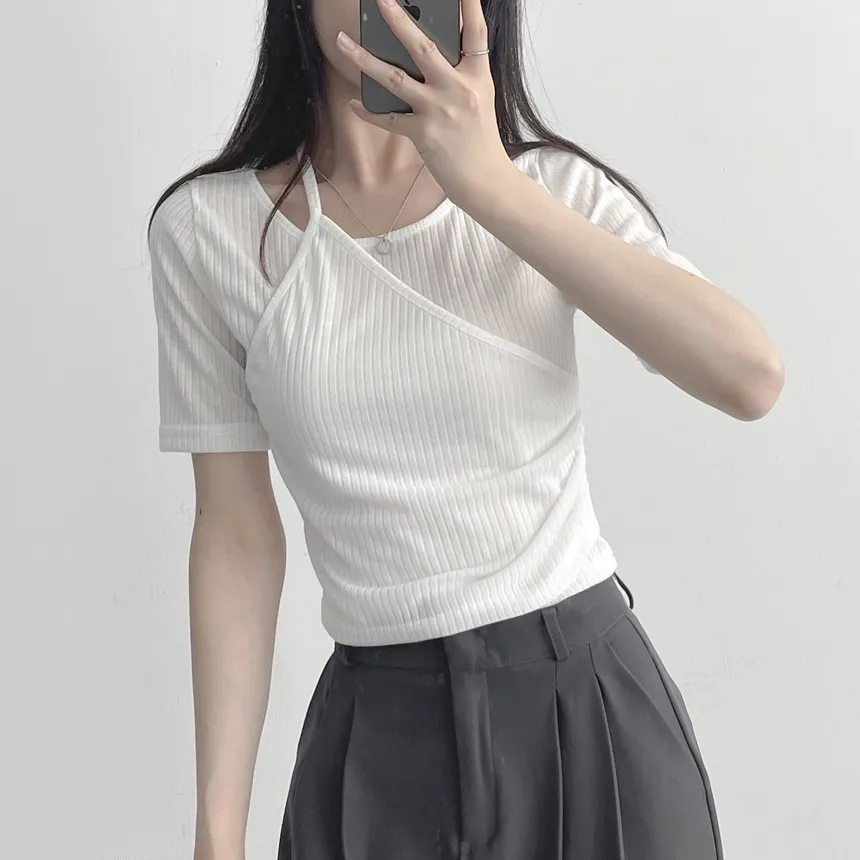 ホルターネッククロップTシャツ | lilisense | 詳細画像2