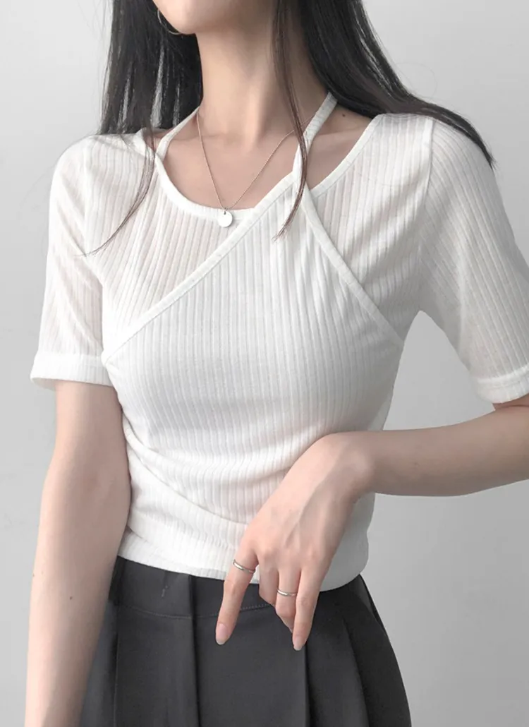 ホルターネッククロップTシャツ | lilisense | 詳細画像1