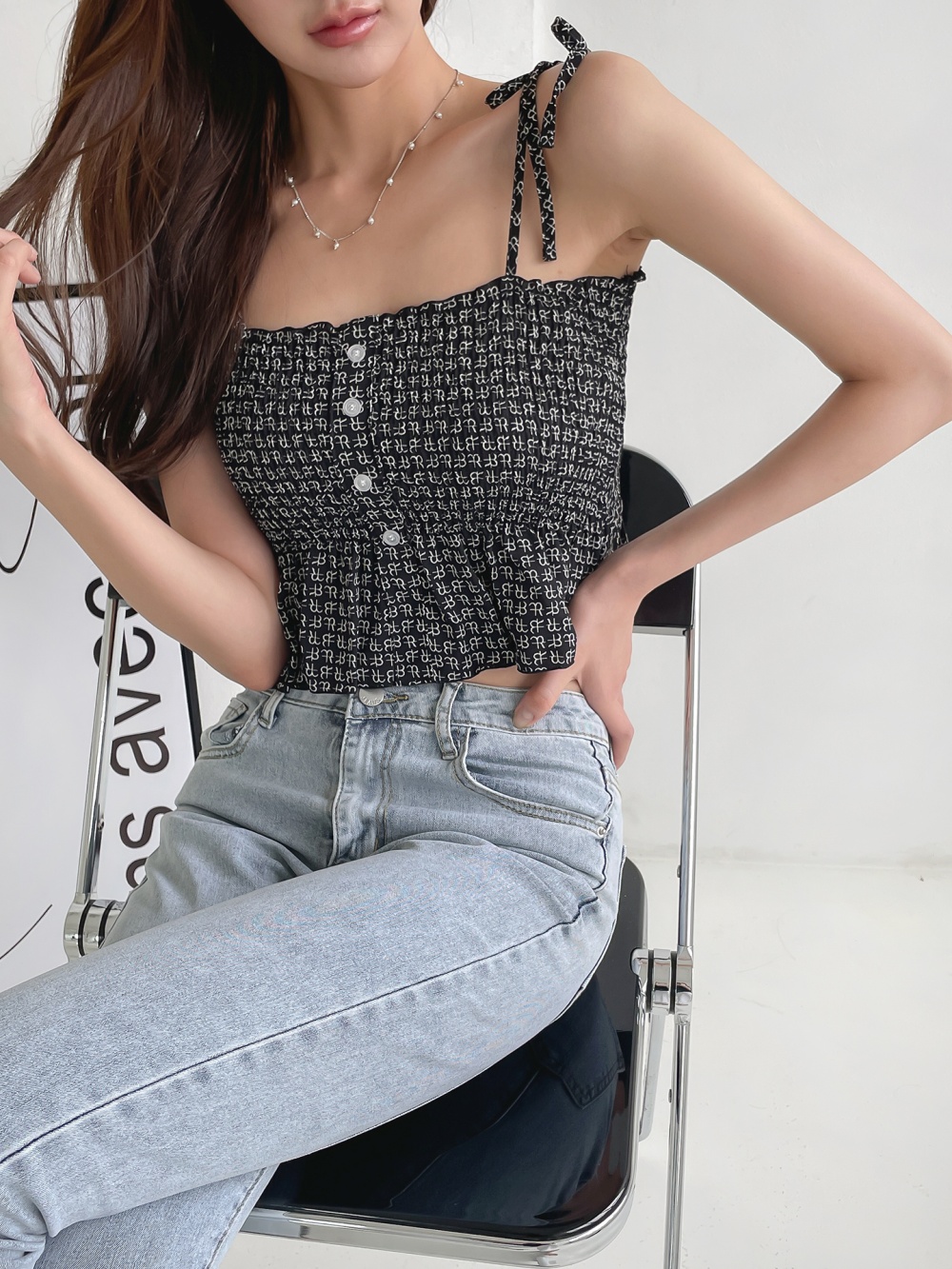 PHEENY シャーリング　キャミソール Cotton shirring camisole -コットンシャーリングキャミソール