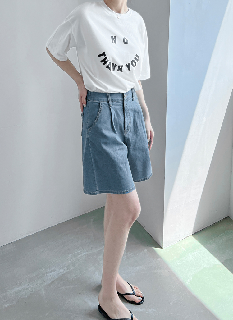 ワンタックデニムショートパンツ | レディースファッション通販 - DHOLIC