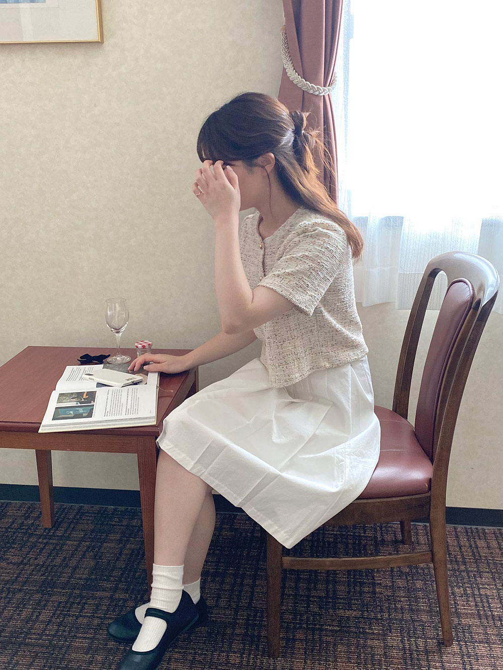 DT♪ LILLA ボタン付きツイードジャケット 関税込 ゴールドボタン半袖ツイードジャケット | レディース