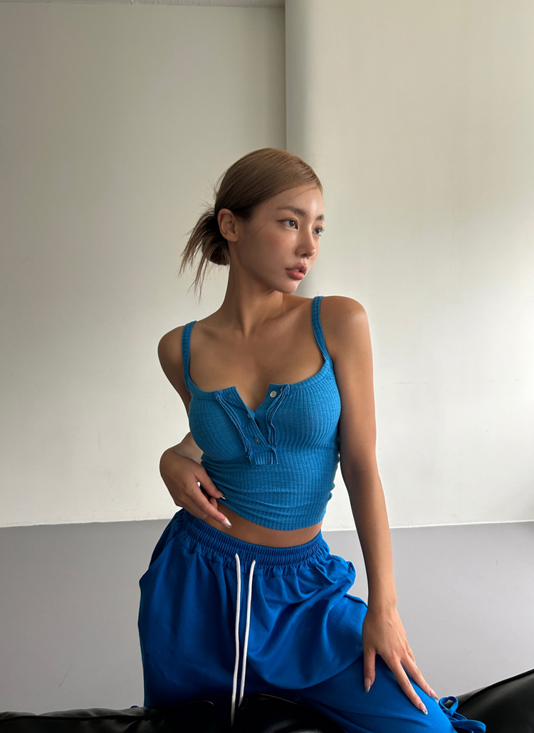 新品　Katie DREAMY DUO キャミソール　ブルー　フリーサイズ ヘンリーネックスリムキャミ | レディースファッション通販 - DHOLIC