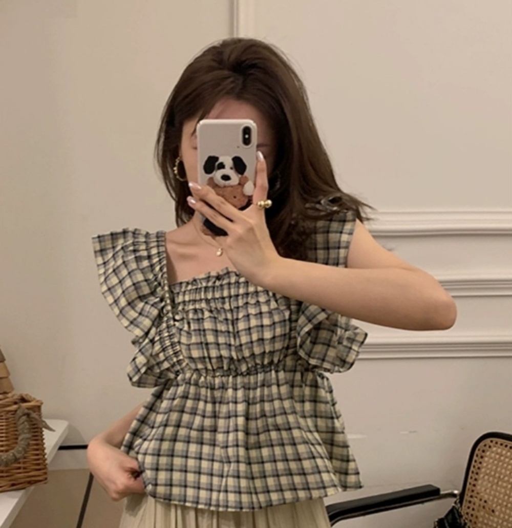 リネン混チェックノースリーブ | レディースファッション通販 - DHOLIC