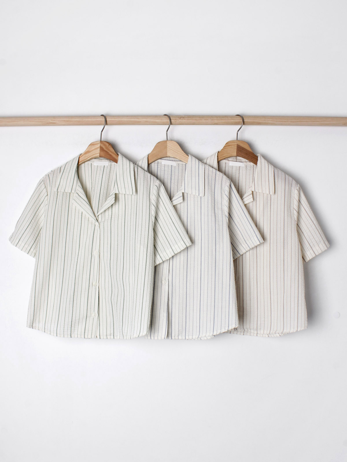 SISE (シセ) 22SS ストライプ半袖シャツ