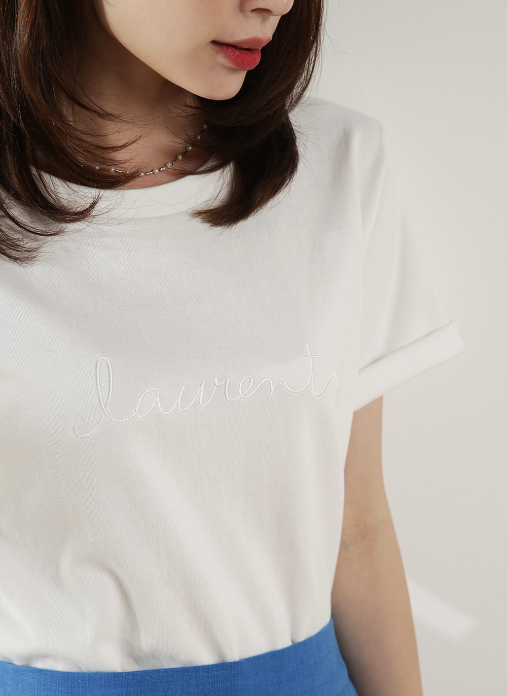 テンセル混刺繍半袖Tシャツ | DHOLIC | 詳細画像12