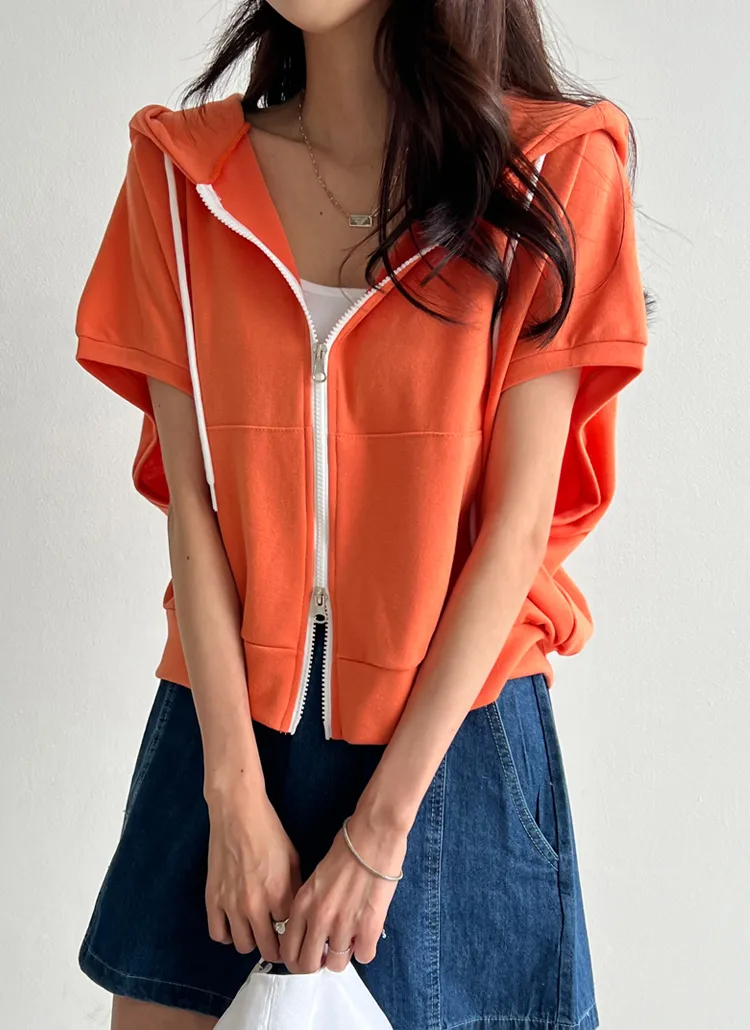 ダブルジップ半袖パーカー | レディースファッション通販 - DHOLIC 