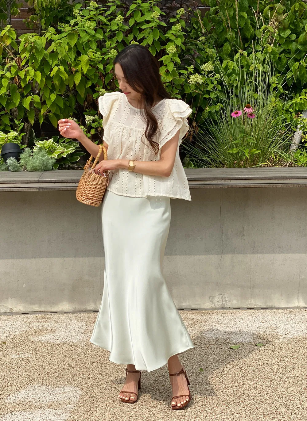 カシェック ありがたかっ cachec マーメイドラインサテンスカート 新品  