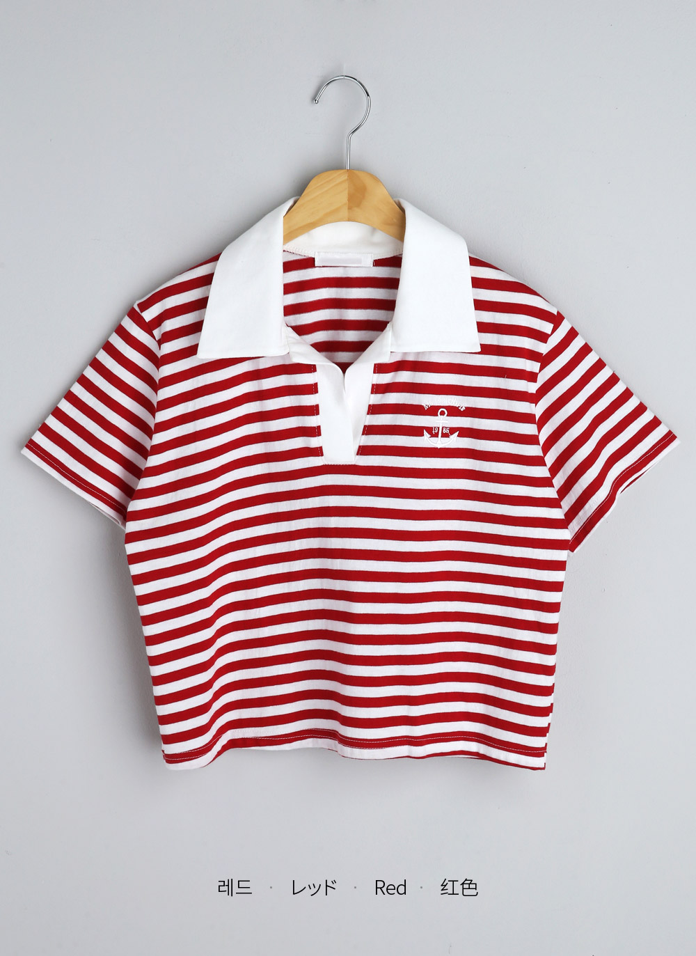 LIZLISA マリンTシャツ　バックリボン　赤　レッド　ボーダー マリンボーダースキッパーTシャツ | レディースファッション通販