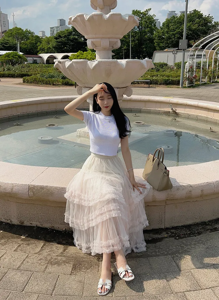 チュールティアードスカート | レディースファッション通販 - DHOLIC 