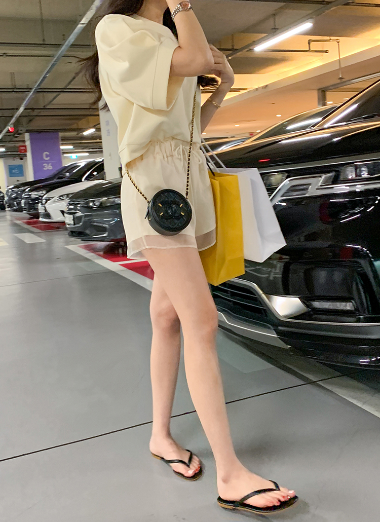 マルジェラ　ショーパン×シースルーレイヤードパンツ マルジェラ ショーパン×シースルーレイヤードパンツ Maison