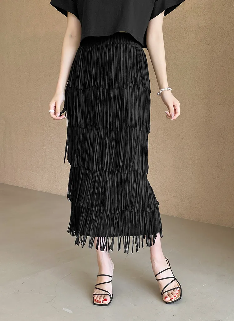 フリンジティアードイージースカート | binsholic | 詳細画像1