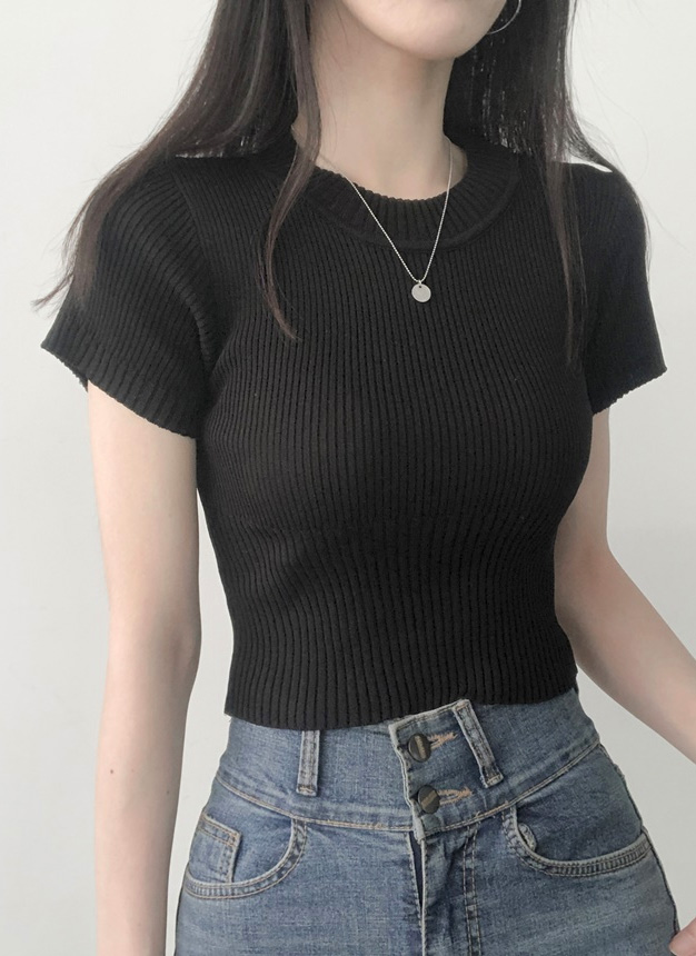 DIESEL 半袖リブニット Sサイズ ラウンド半袖リブニット | レディースファッション通販 - DHOLIC
