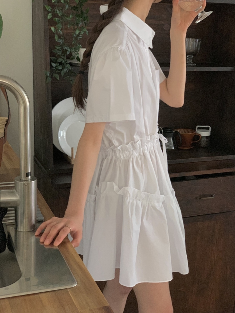 【SPORTMAX】フリル ミニワンピース【送料関税込】 フリルドロストミニシャツワンピース | レディースファッション