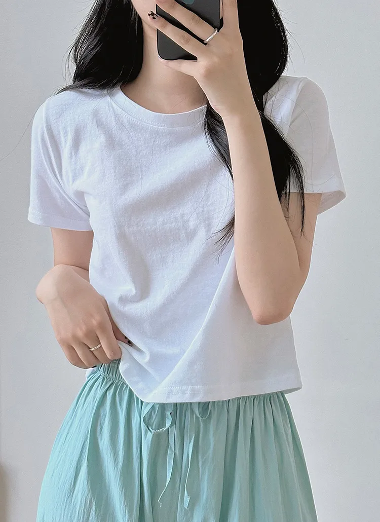セミクロップド半袖Tシャツ | ddaygirl | 詳細画像1
