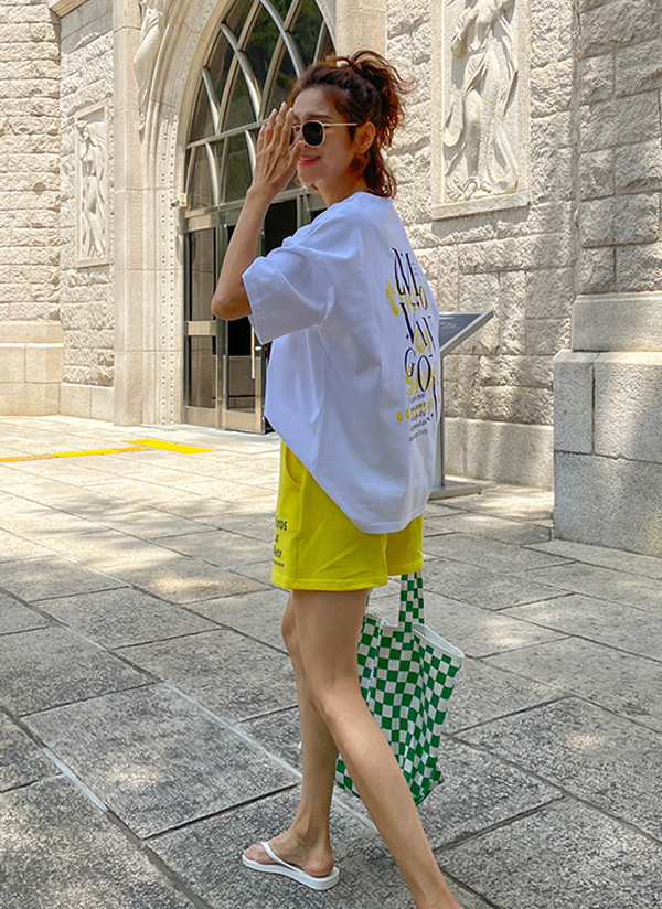 レタリング半袖Tシャツ&ショートパンツ | レディースファッション通販