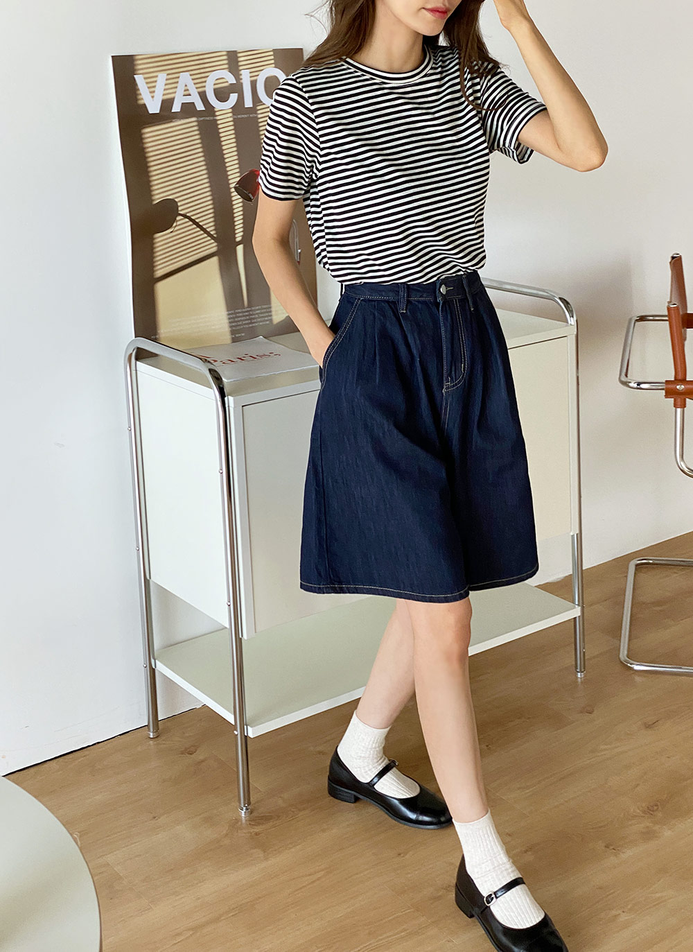 ステッチツータックハーフデニムパンツ | DHOLIC | 詳細画像10