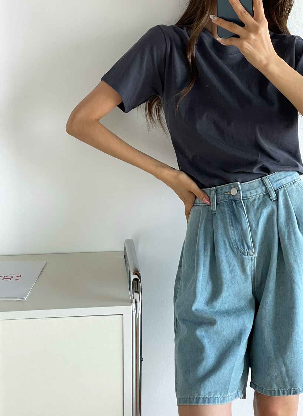 ステッチツータックハーフデニムパンツ | DHOLIC | 詳細画像17