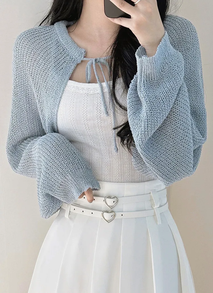 リボンクロップドボレロカーディガン | ddaygirl | 詳細画像1