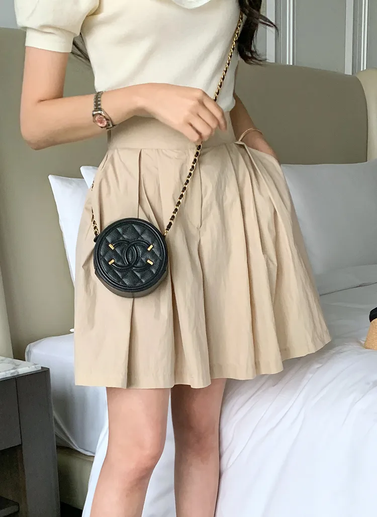 バックゴムピンタックフレアショートパンツ | minagram | 詳細画像1