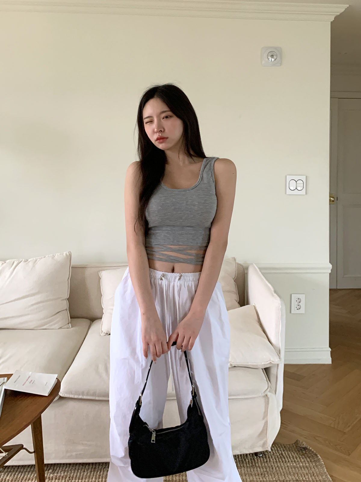 Kanako Tamura リボン付きホワイトタンクトップ 多様な Kanako タンクトップ リボン 前後2way レディース 楽天市場