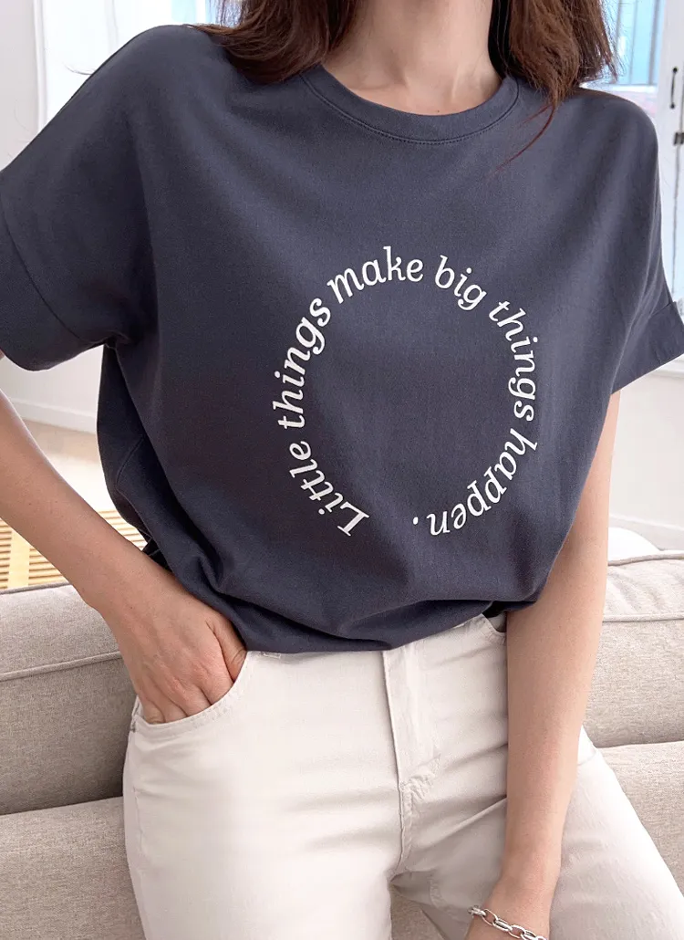 サークルレタリングドルマンTシャツ | chicfox | 詳細画像1