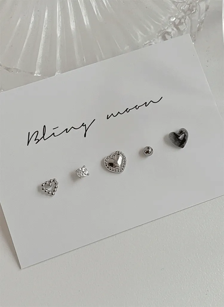 ハートポイントピアス5SET | blingmoon | 詳細画像1