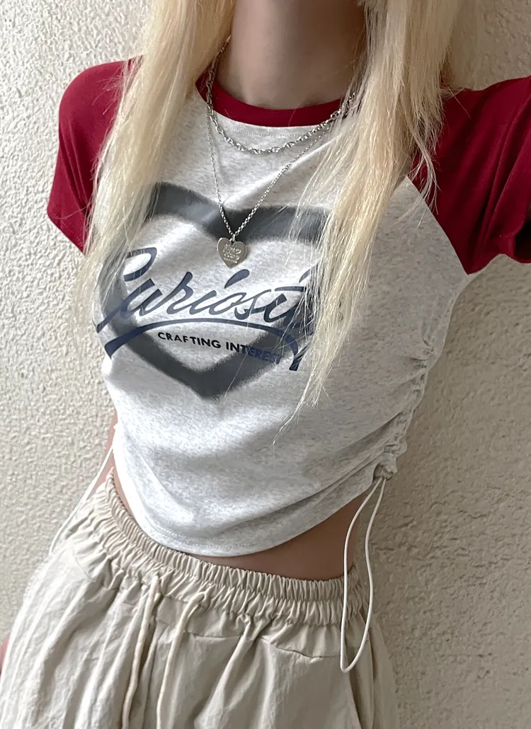 配色ラグランハートストリングTシャツ | hipping | 詳細画像1