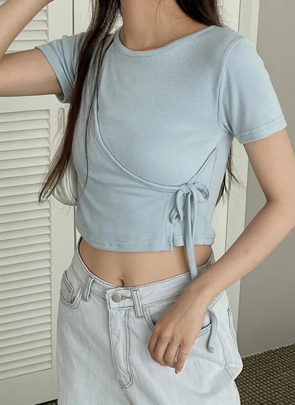 アシメラップ半袖Tシャツ | fromiss | 詳細画像1