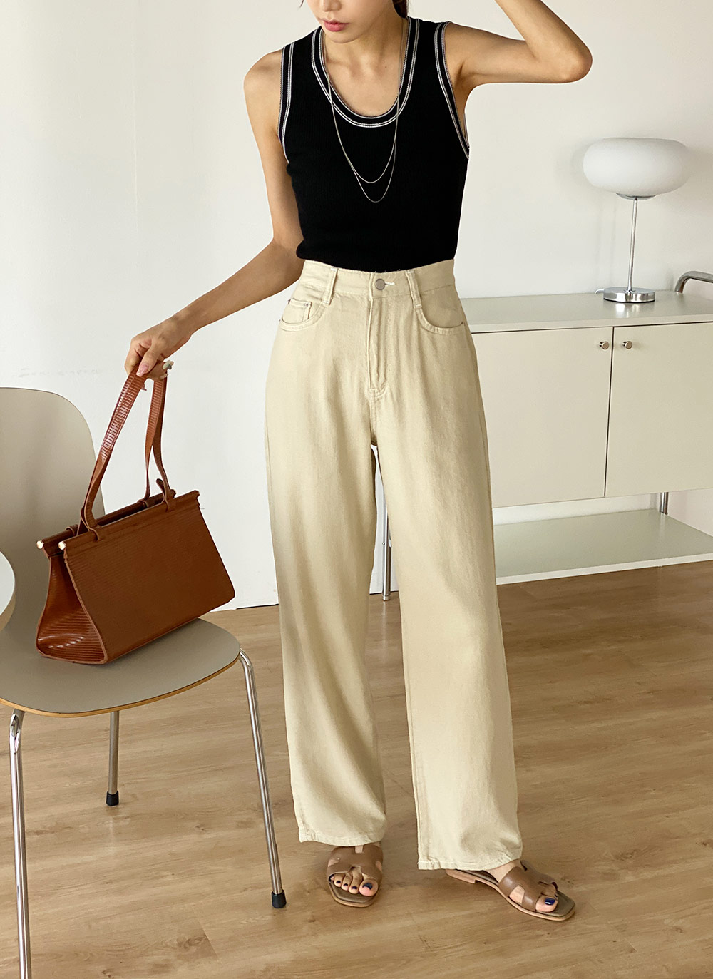 Uネック配色ニットノースリーブ | DHOLIC | 詳細画像7