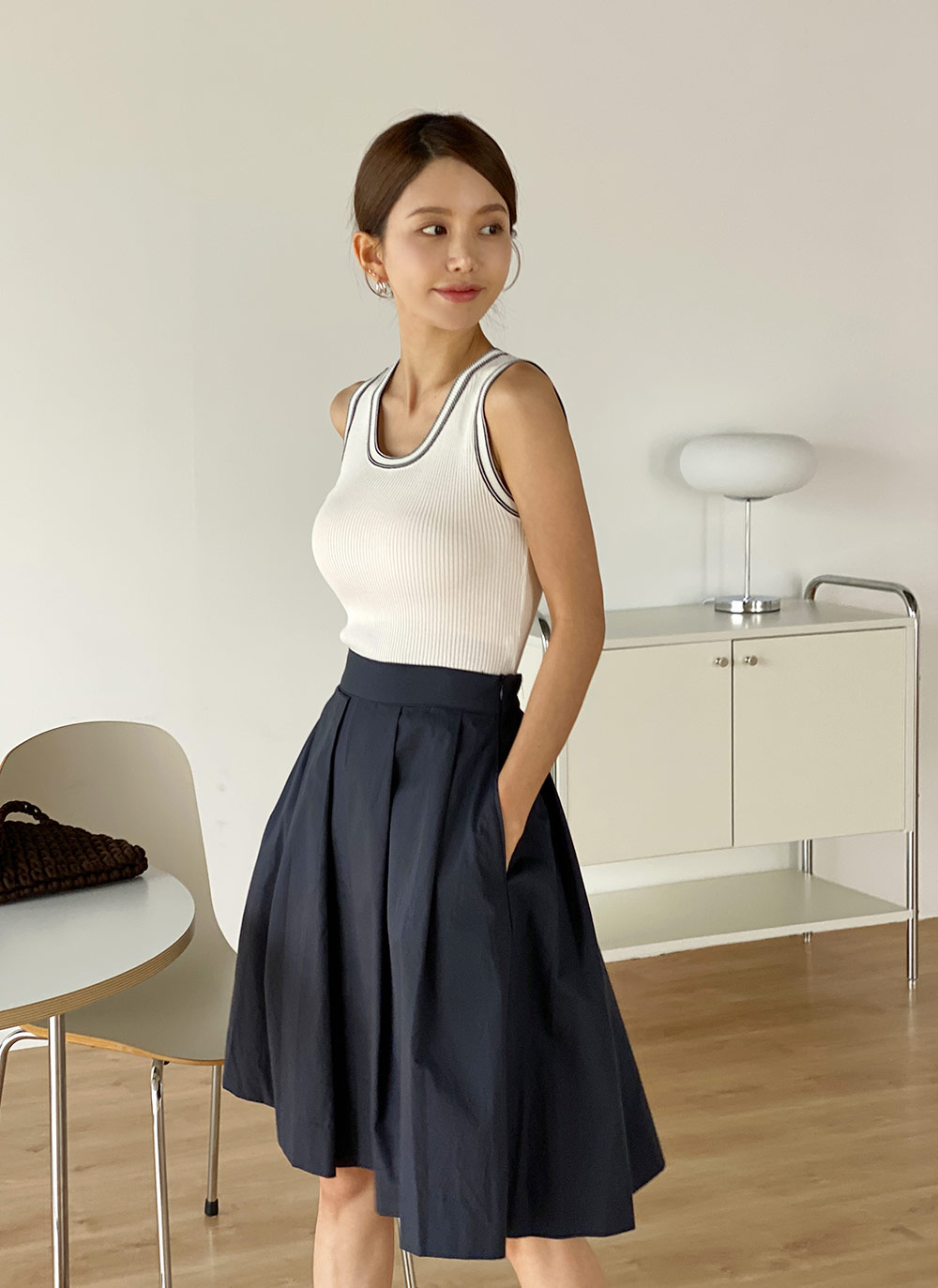 Uネック配色ニットノースリーブ | DHOLIC | 詳細画像14