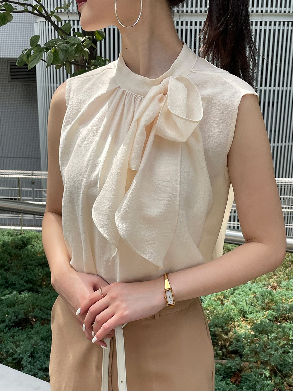 *再入荷*リボンスリーブレスブラウス | 詳細画像2