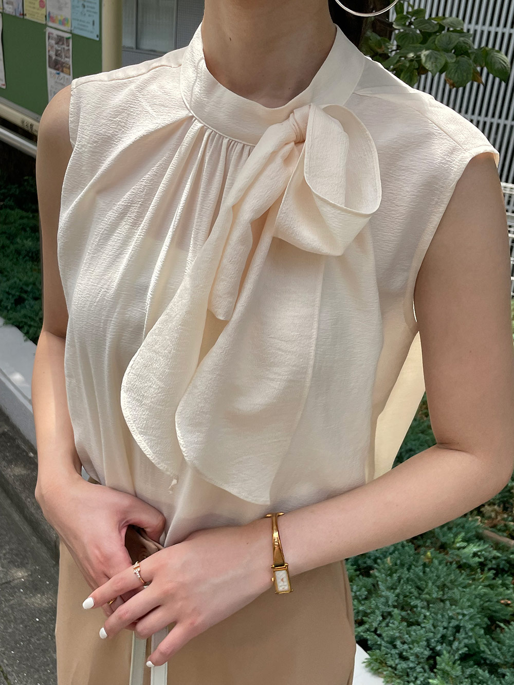 *再入荷*リボンスリーブレスブラウス | 詳細画像8
