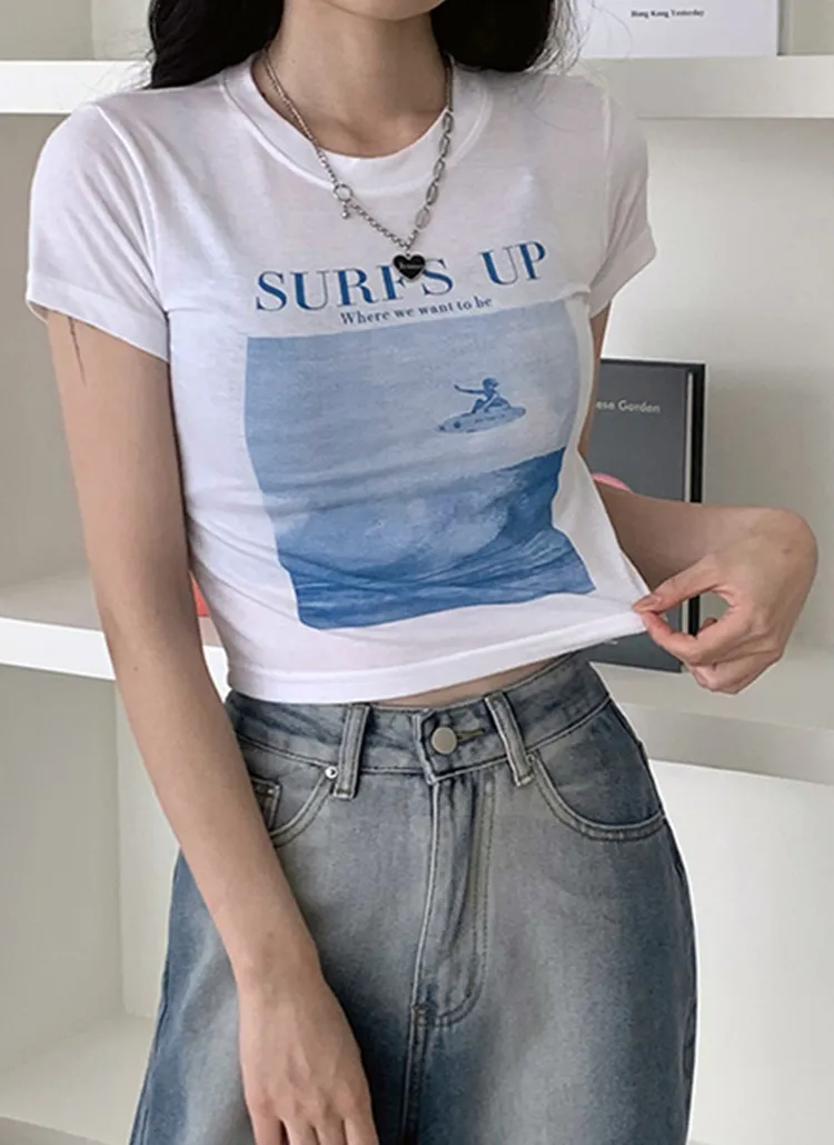 SURFSクロップド半袖Tシャツ | thepink | 詳細画像1