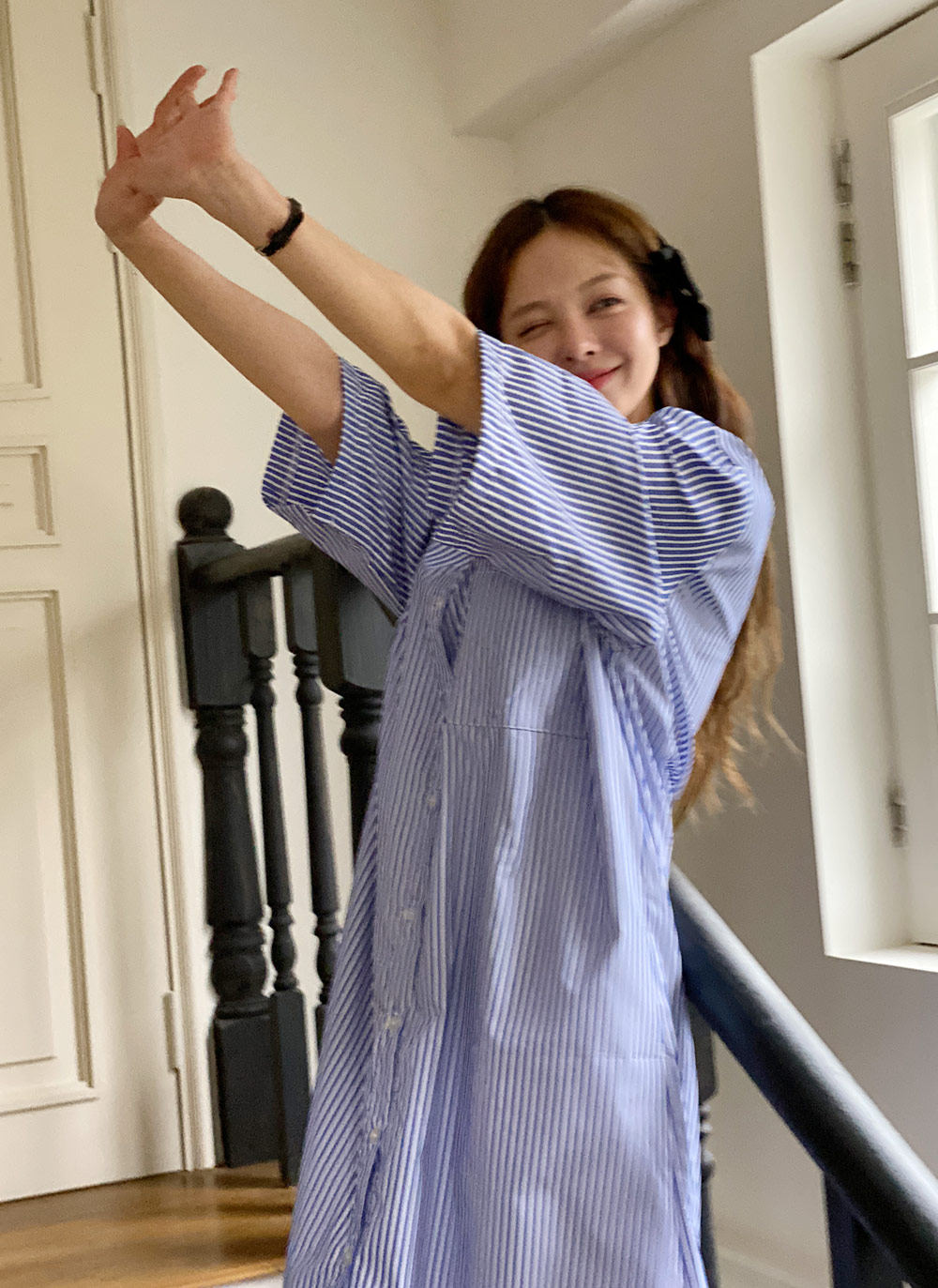 ポケットストライプシャツワンピース | レディースファッション通販