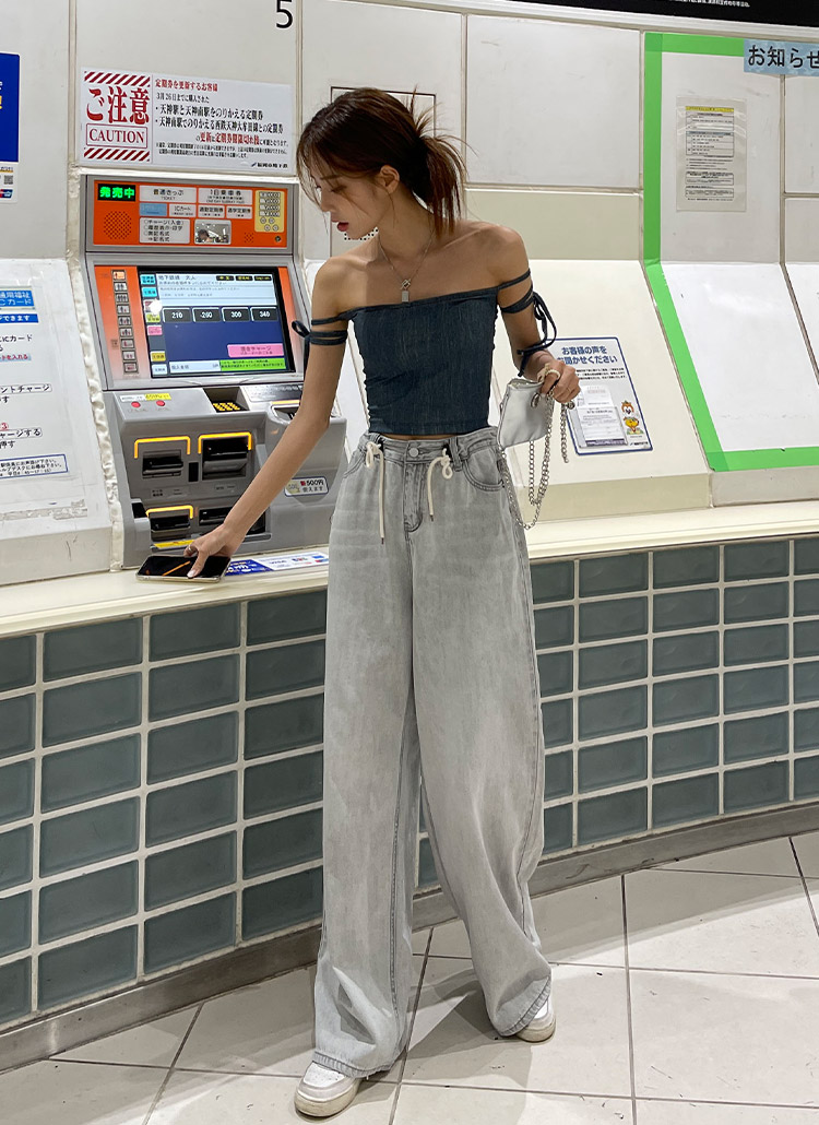 ドロストデニムパンツ miniministore（ミニミニストア） 爆買ドロスト デニムショートパンツ