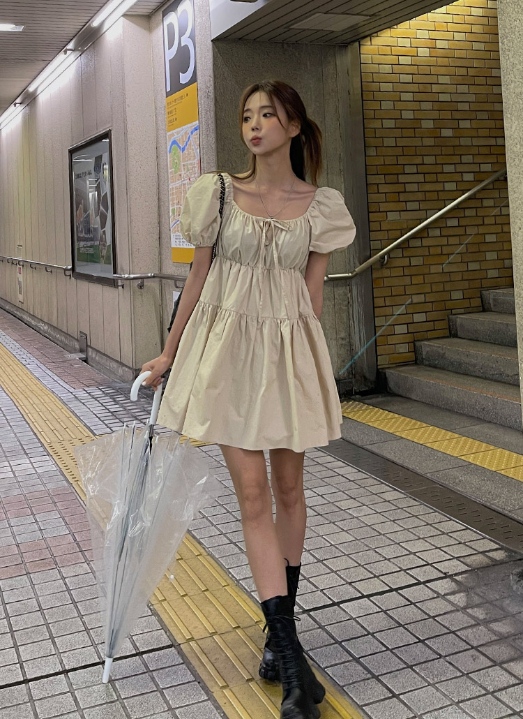 オフショルバルーンティアードワンピース・p564074