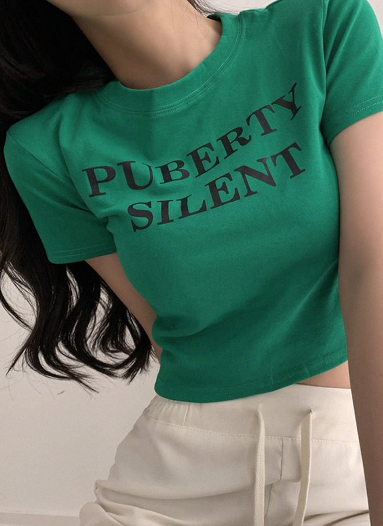 PUBERTYクロップド半袖Tシャツ | レディースファッション通販