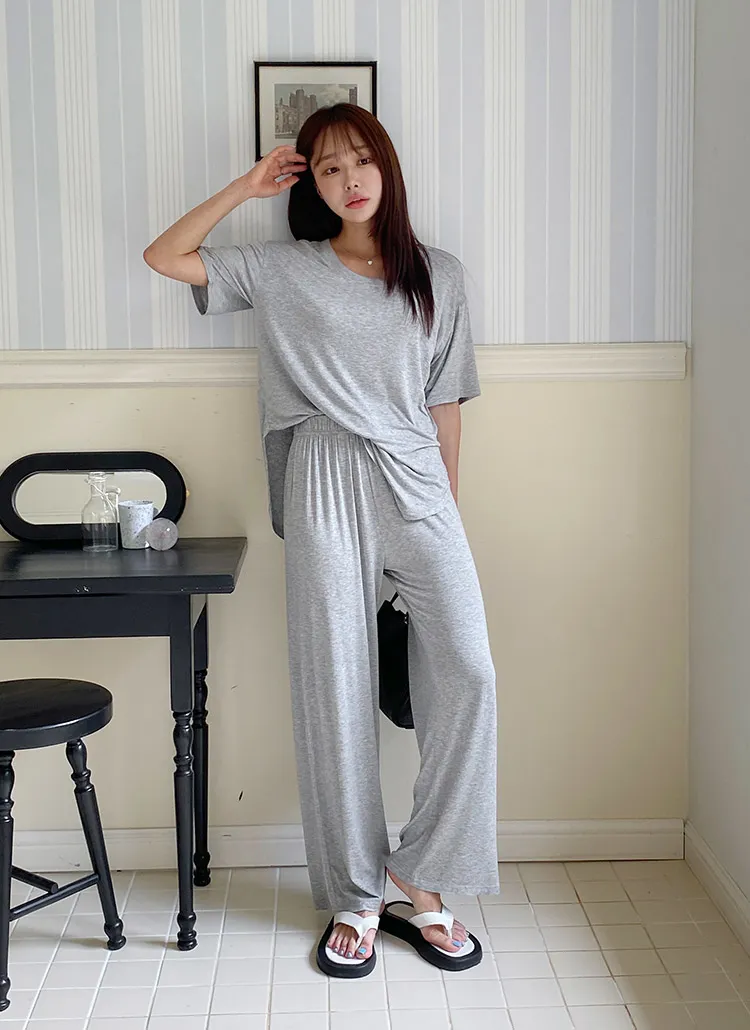 ベーシックルーズ半袖Tシャツ&ワイドパンツSET | rielar | 詳細画像1