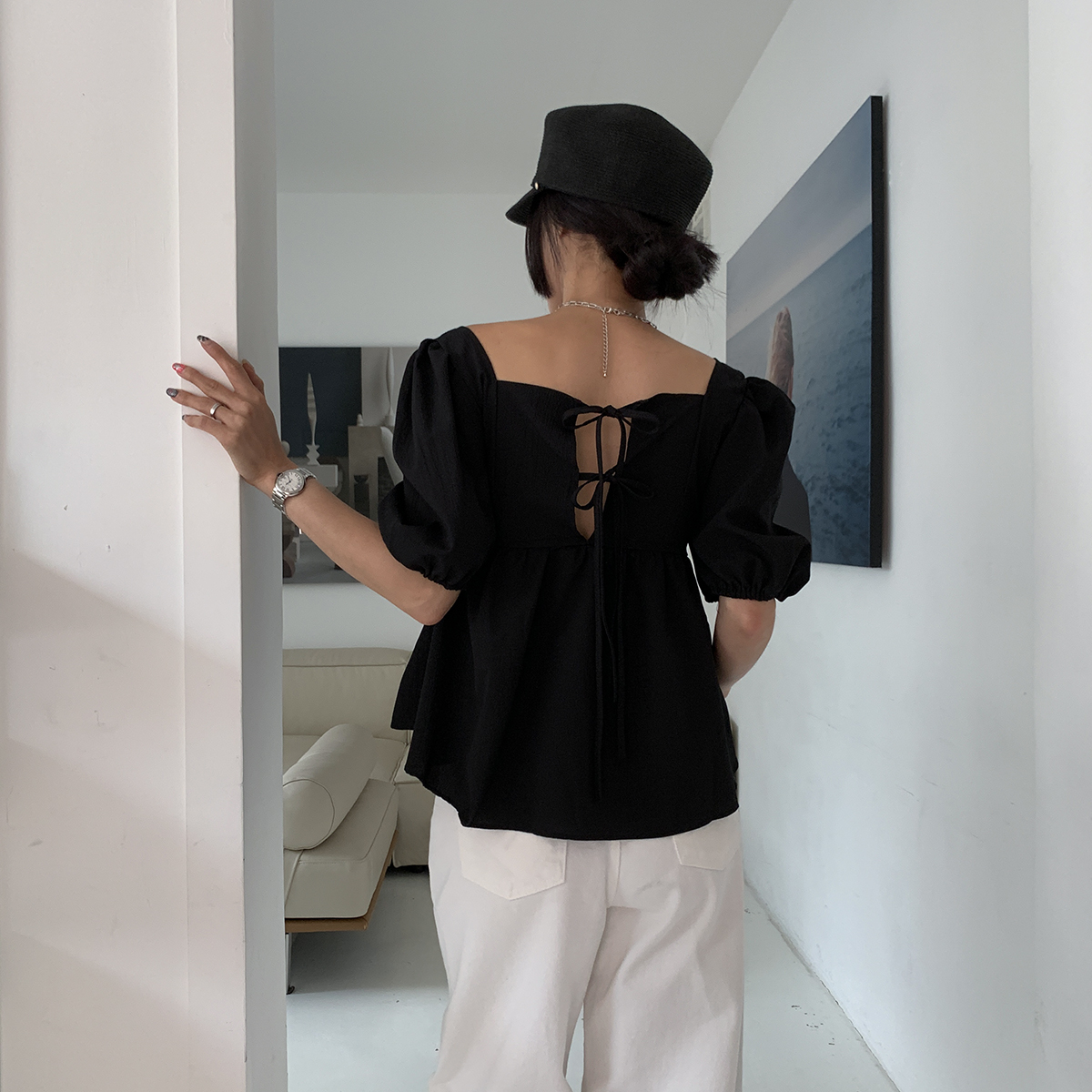 Heve ヘイヴ　ハートネック　ペプラムブラウスBLACK ヘイヴ heve ハートネックペプラムブラウス BLACK（新品未使用
