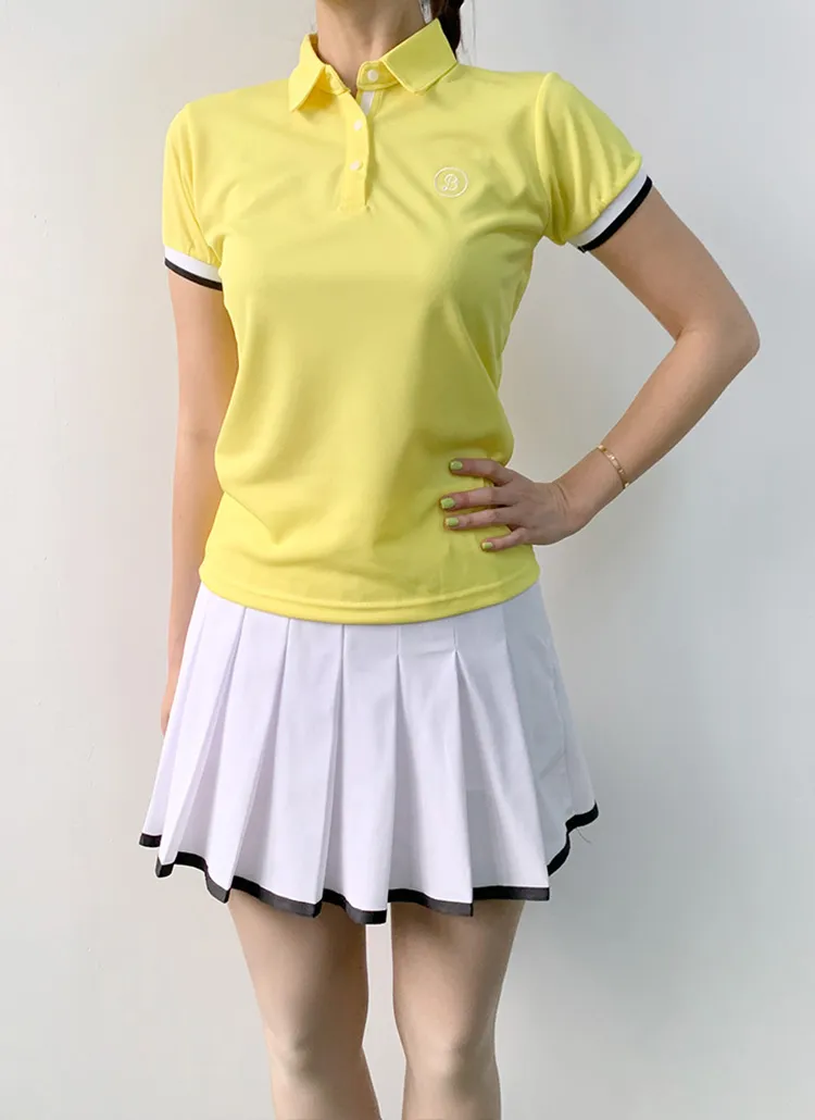 配色ポロカラー半袖Tシャツ | voer | 詳細画像1