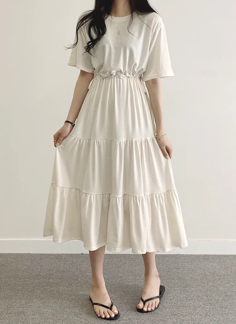 ラウンドティアード半袖ワンピース | withhuilin | 詳細画像1