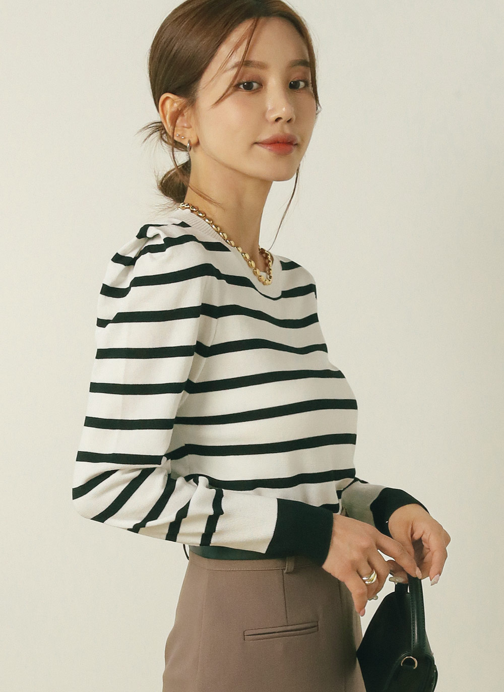 パワーショルダーボーダーニット | DHOLIC | 詳細画像5