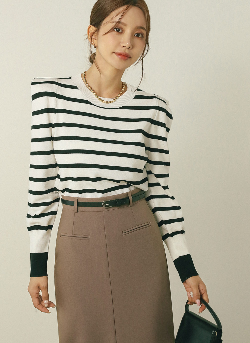 パワーショルダーボーダーニット | DHOLIC | 詳細画像6