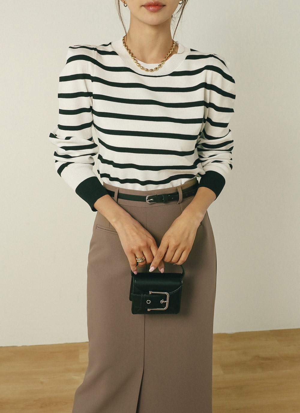 パワーショルダーボーダーニット | DHOLIC | 詳細画像11