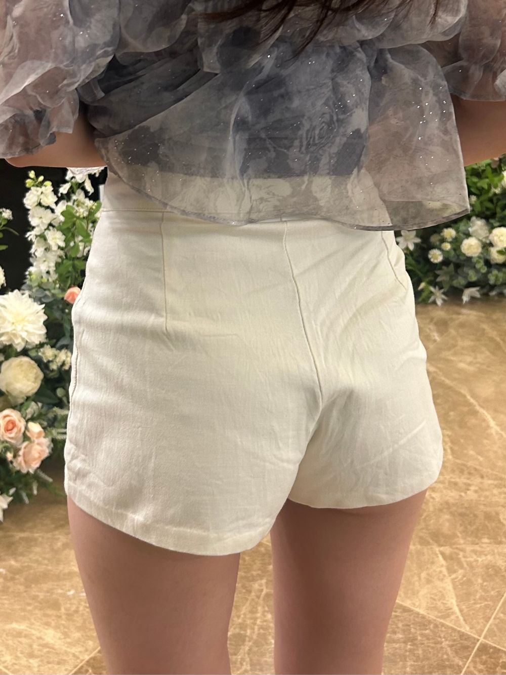 3ボタンハイウエストショートパンツ | レディースファッション