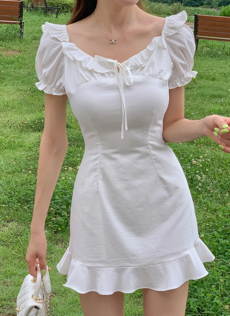 ラッフルリボンパフ袖ワンピース | highclassic | 詳細画像1